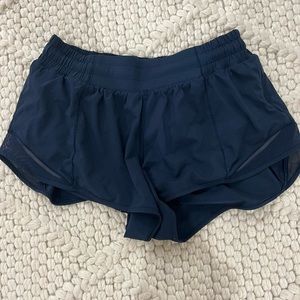 Navy blue hotty hot lululemon shorts